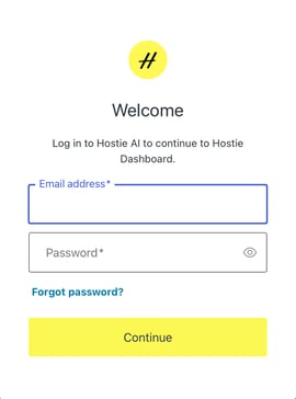 Log in Hostie Dashboard